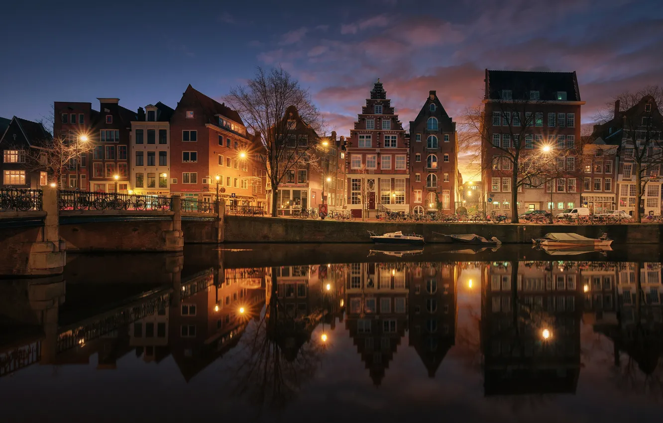 Photo wallpaper the city, home, Amsterdam, channel, Netherlands, SWAT