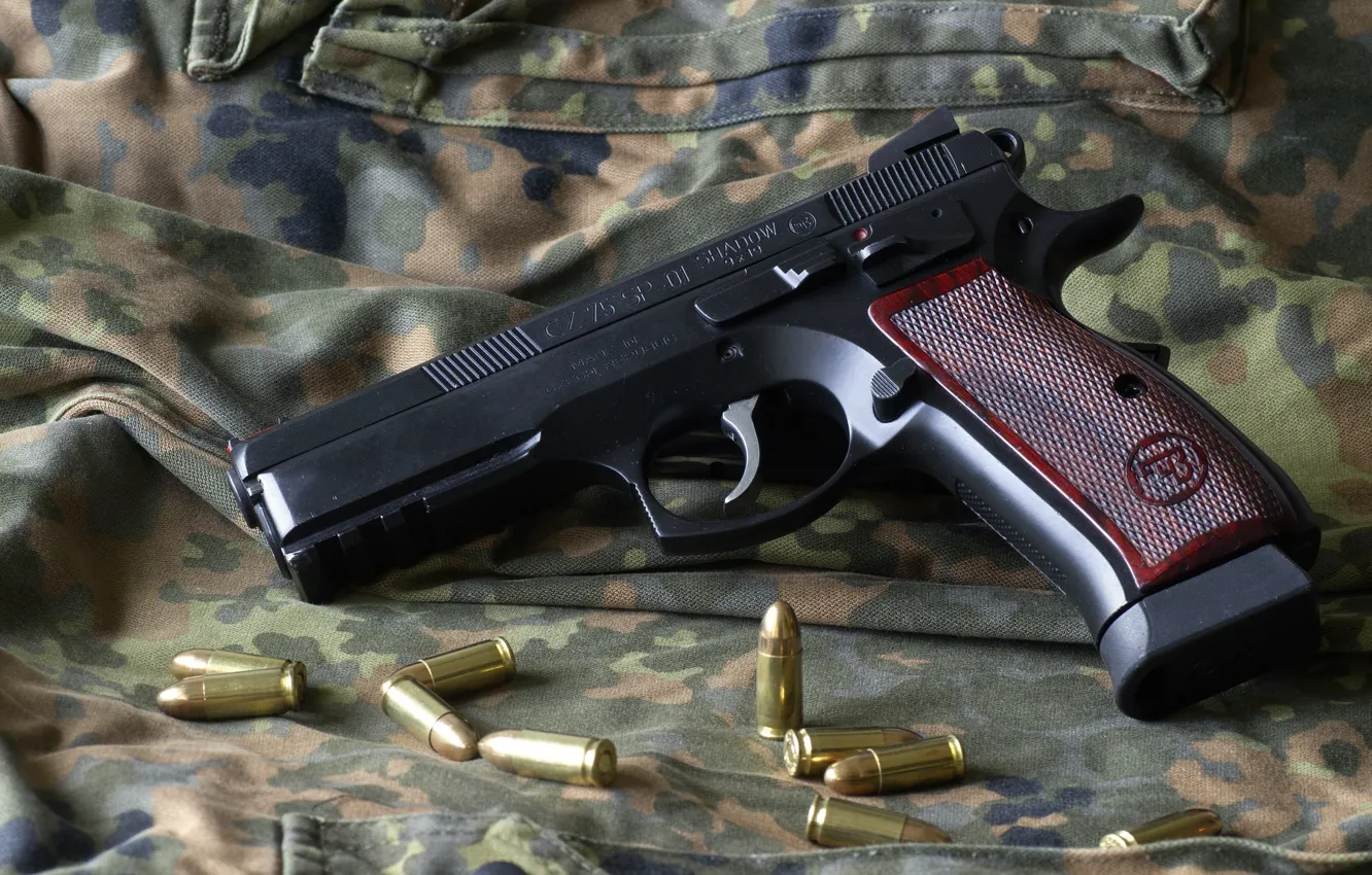 Photo wallpaper gun, weapons, cartridges, CZ75 Sp01 Shadow