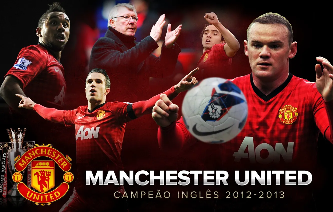 Photo wallpaper wallpaper, sport, logo, football, Manchester United, players, manager