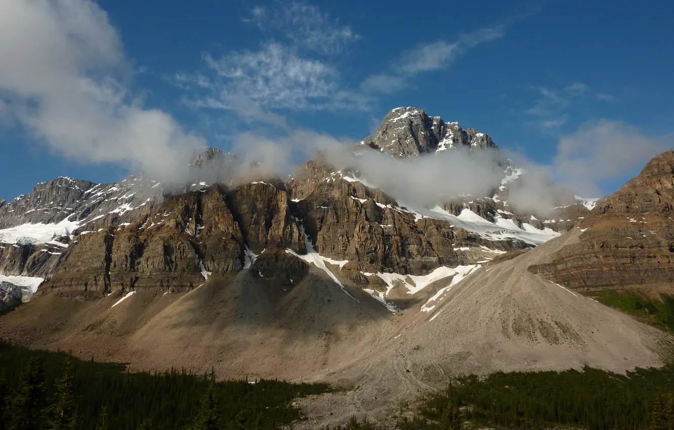 Photo wallpaper forest, clouds, landscape, mountains, nature, Park, rocks, Canada