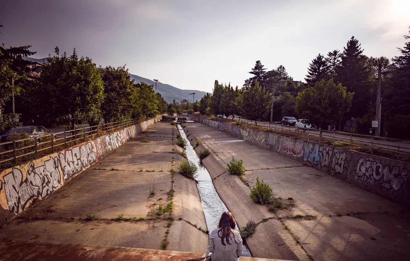Photo wallpaper city, pavement, canals