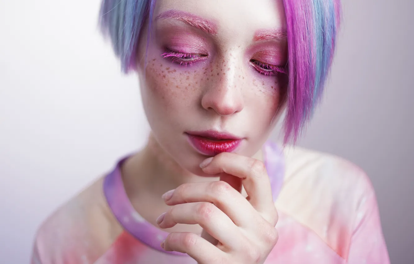 Photo wallpaper woman, makeup, Aesthetic