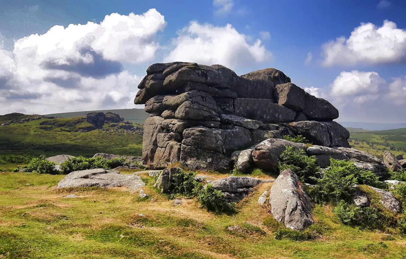 Photo wallpaper stones, England, Dartmoor