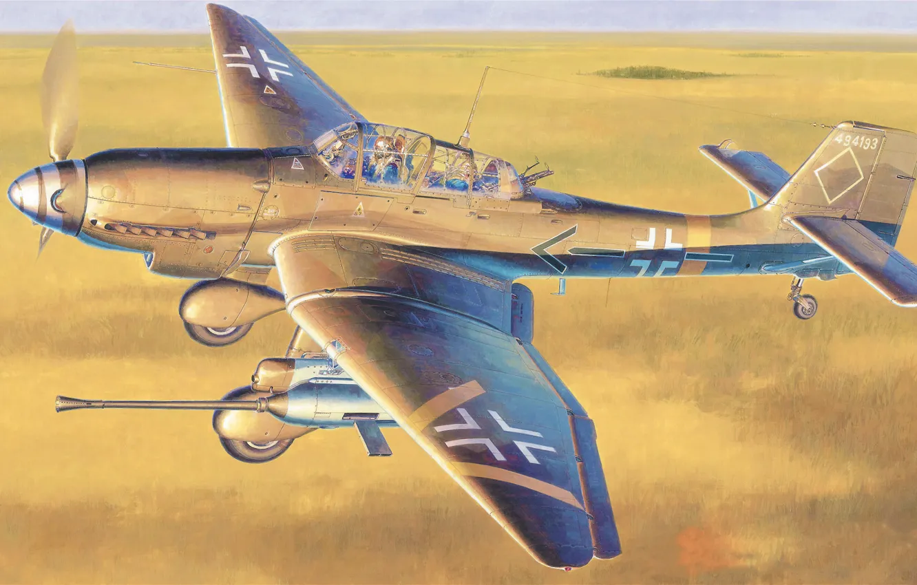 Photo wallpaper aircraft, war, airplane, aviation, dogfight, junkers ju 87 stuka, junkers
