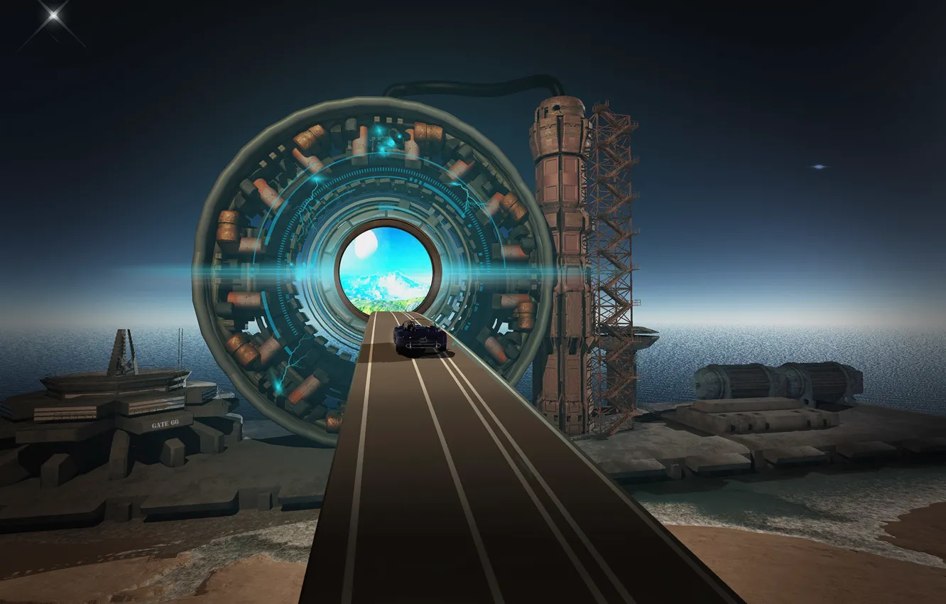 Photo wallpaper road, the way, the portal, Highway to the Stars