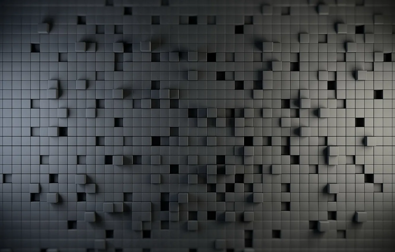 Photo wallpaper mosaic, cubes, shadows