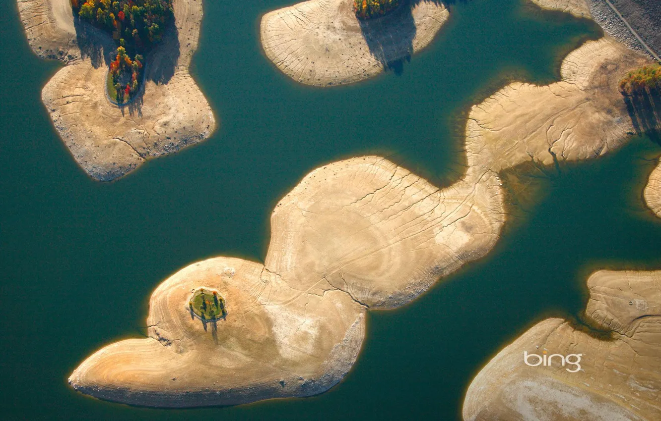 Photo wallpaper water, tree, shore, island