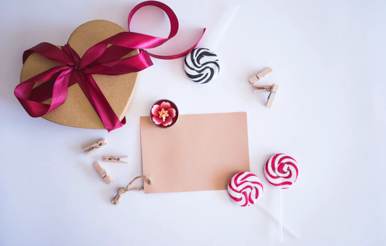 Photo wallpaper holiday, gift, love, heart, valentine's day, candy, gifts