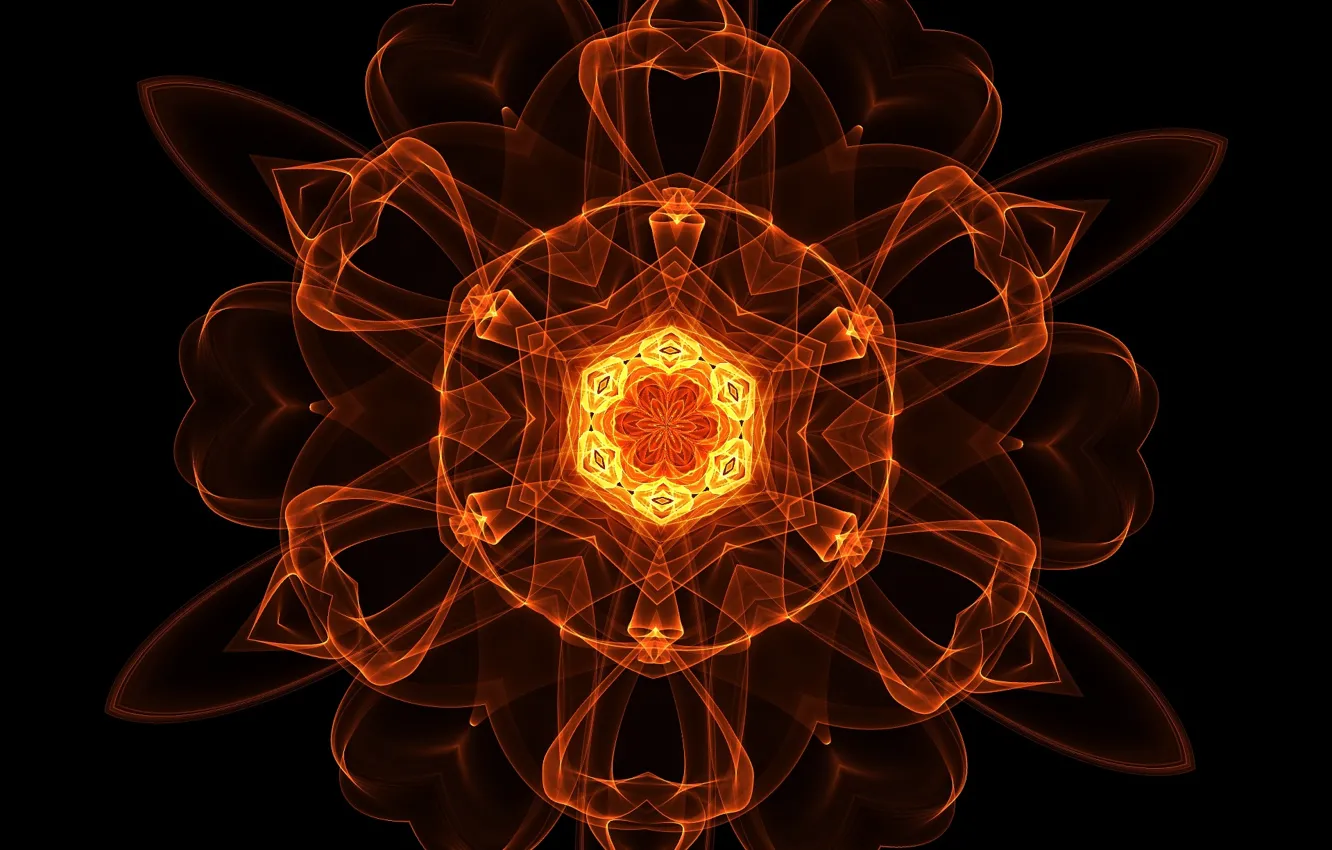 Photo wallpaper abstraction, green, pattern, fractal, ornament, abstract background