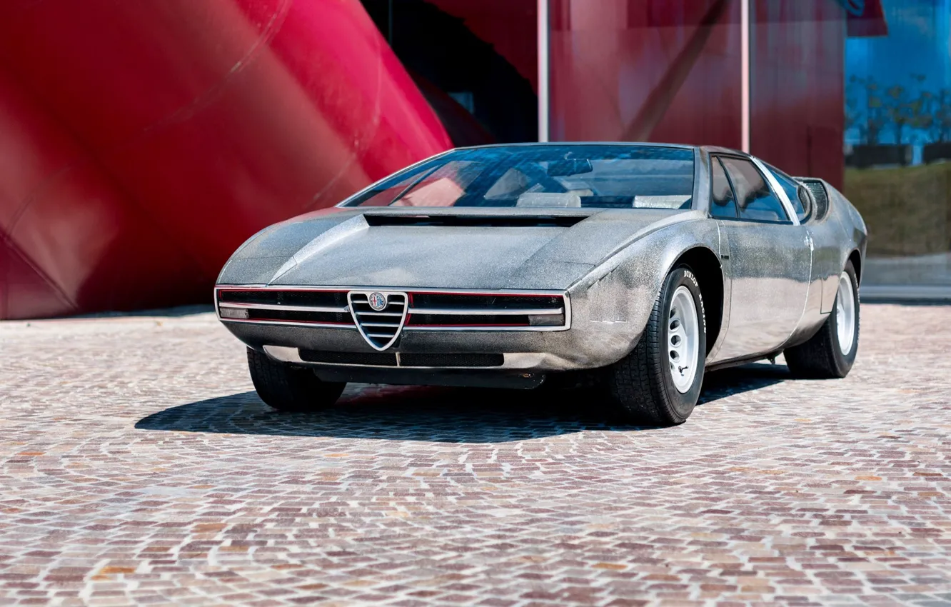 Photo wallpaper 1969, Alfa Romeo, Italdesign, Giugiaro, front view, Type 33, Alfa Romeo Iguana