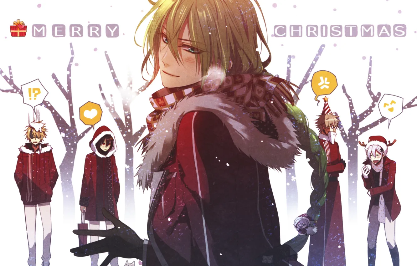 Photo wallpaper winter, snow, each, scarf, fur, guy, merry christmas, Amnesia