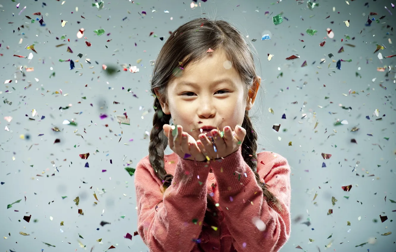 Photo wallpaper mood, girl, Confetti