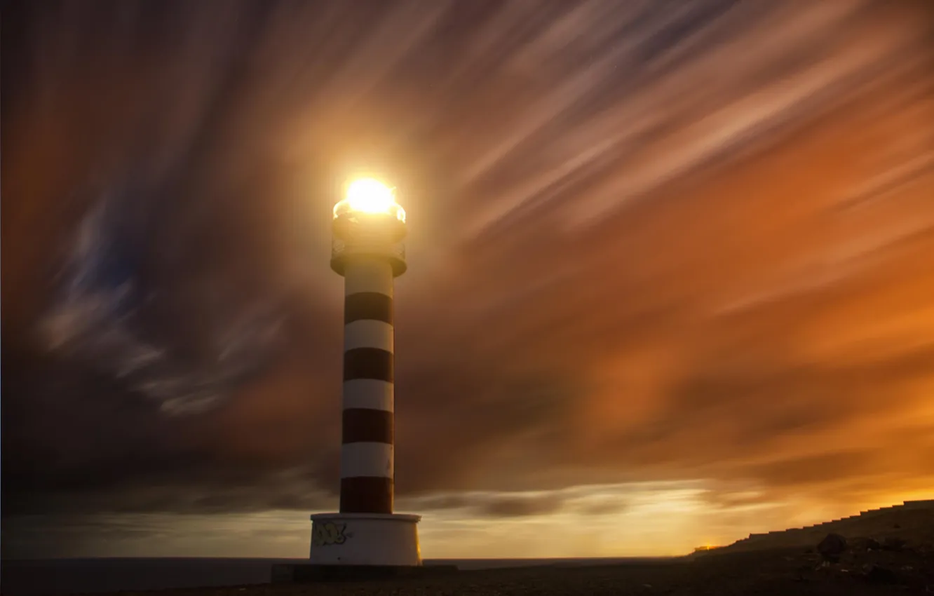 Photo wallpaper stones, the ocean, dawn, shore, lighthouse