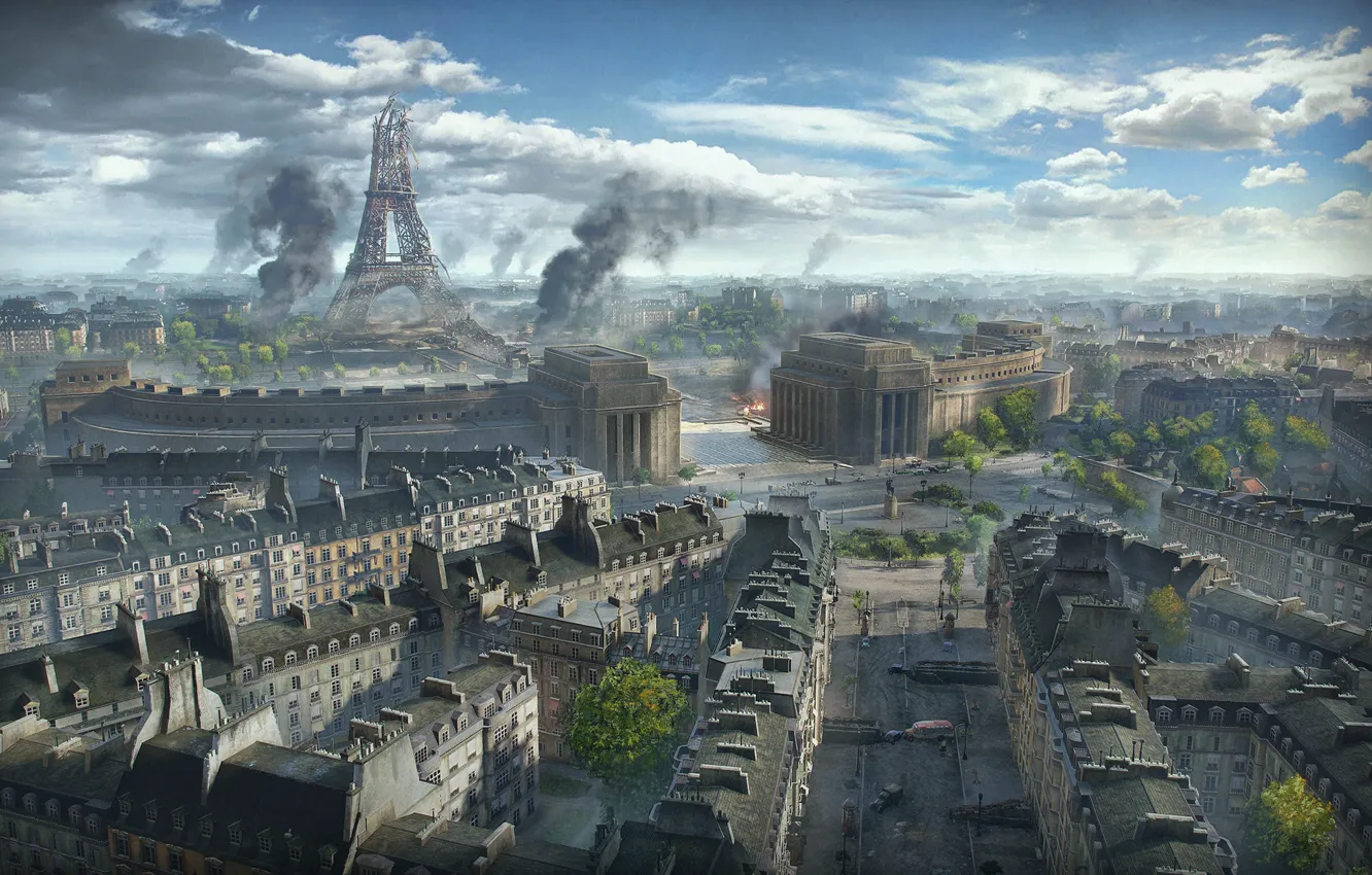 Photo wallpaper Paris, Eiffel tower, Paris, art, Eiffel Tower, World of Tanks