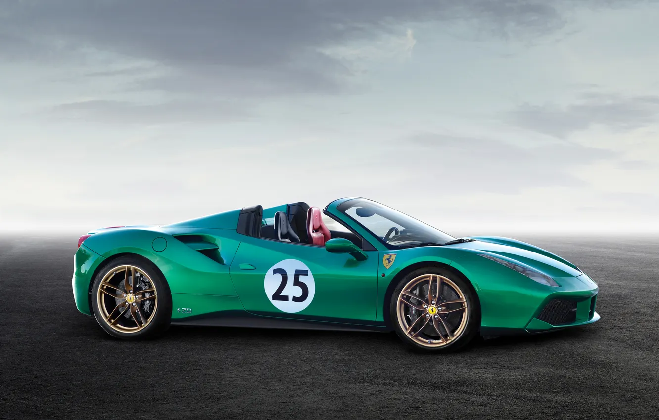 Photo wallpaper Ferrari, 2016, 488, Ferrari 488 Spider "The Green Jewel"