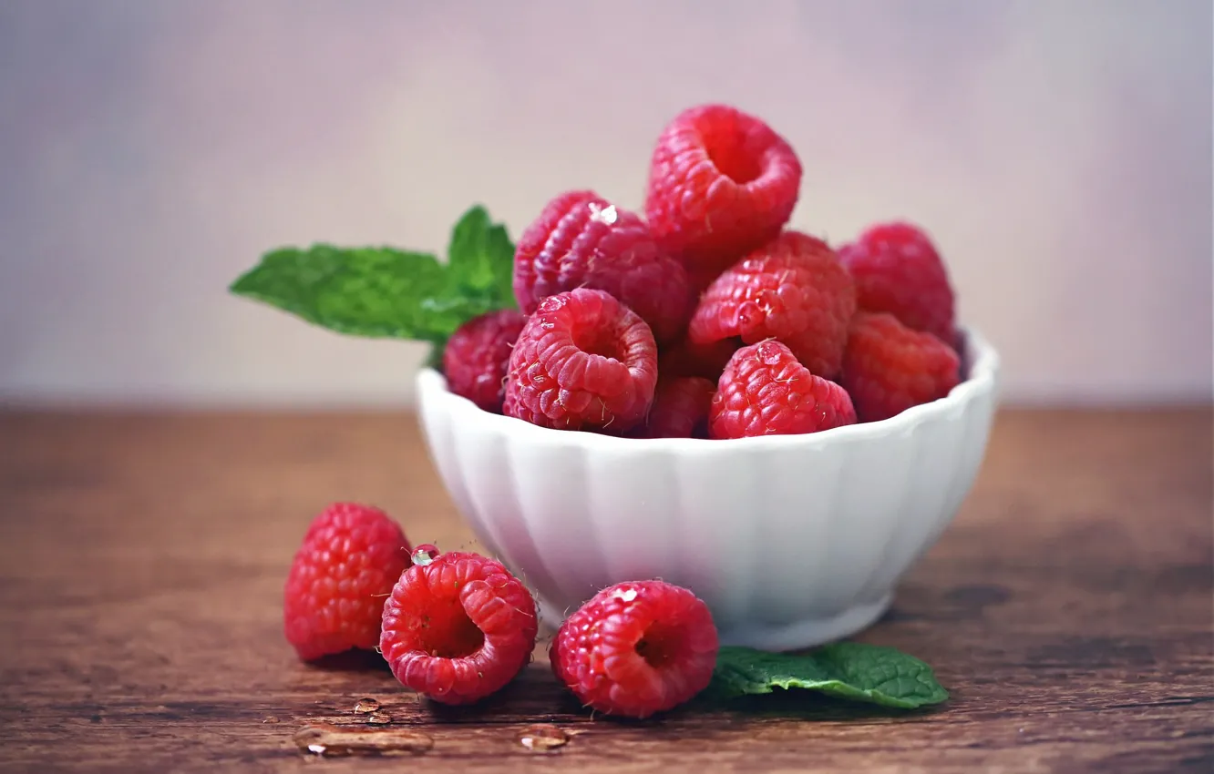 Photo wallpaper berries, raspberry, food