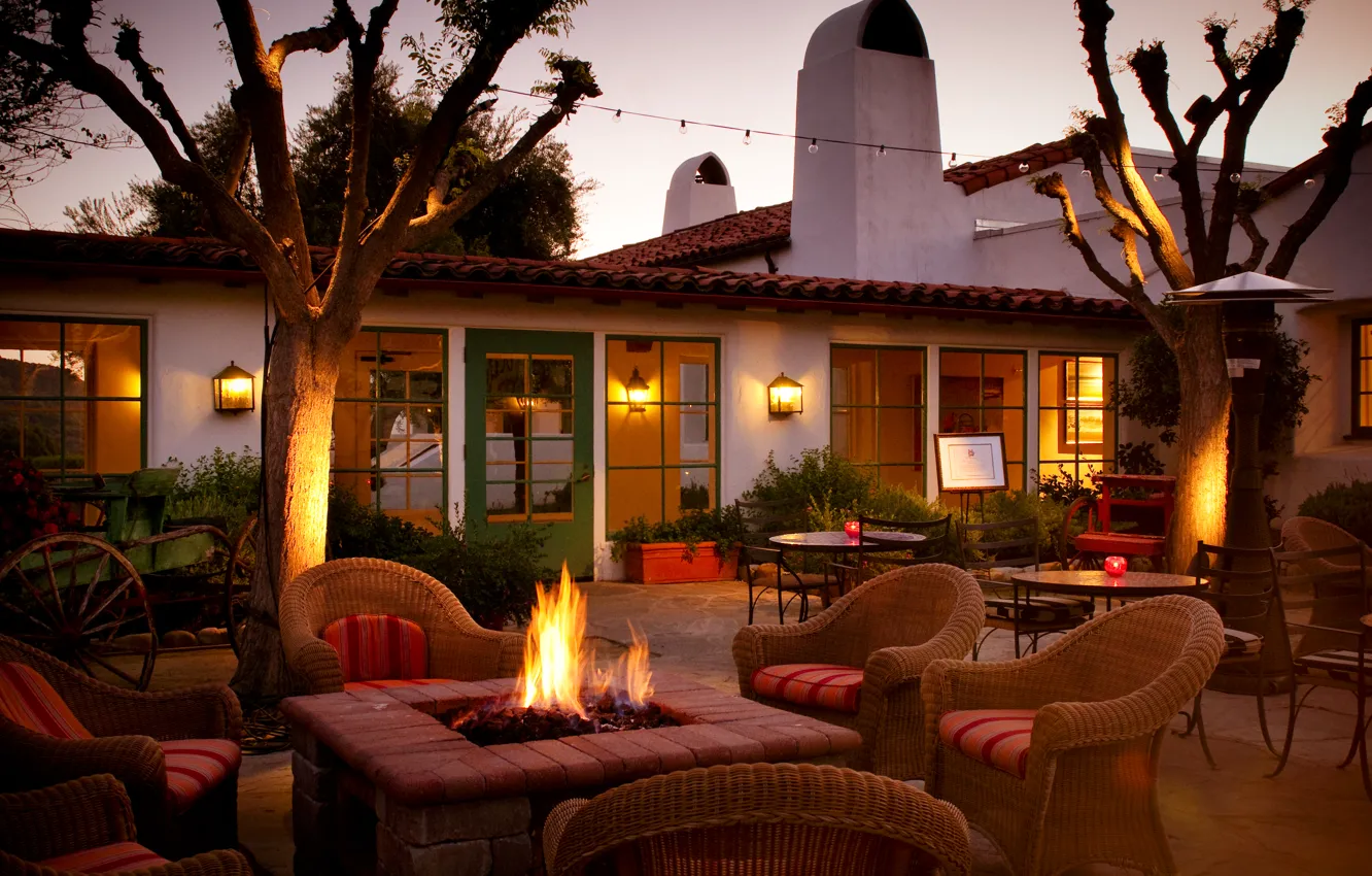 Photo wallpaper design, style, home, interior, chair, yard, table, hearth