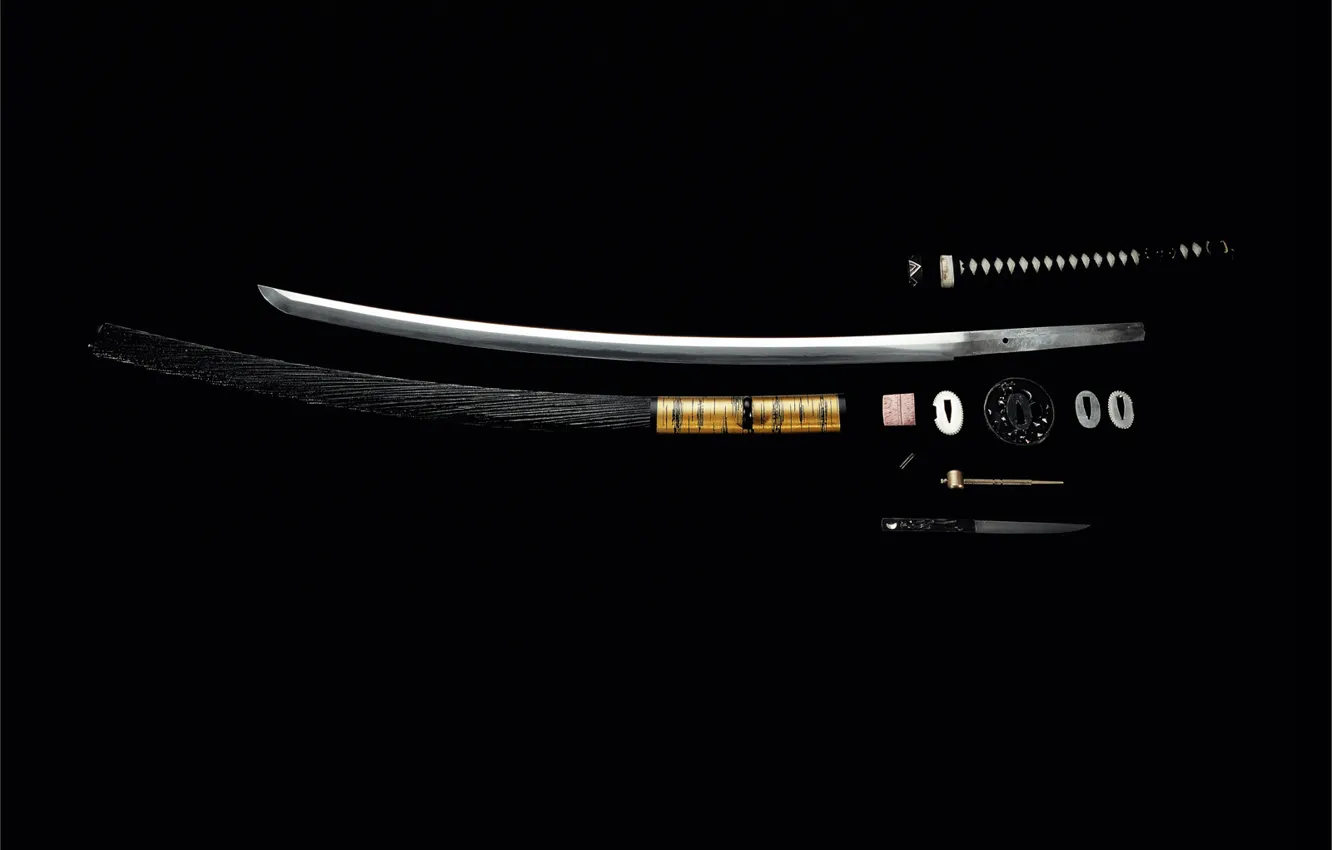 Photo wallpaper weapons, black, sword, katana