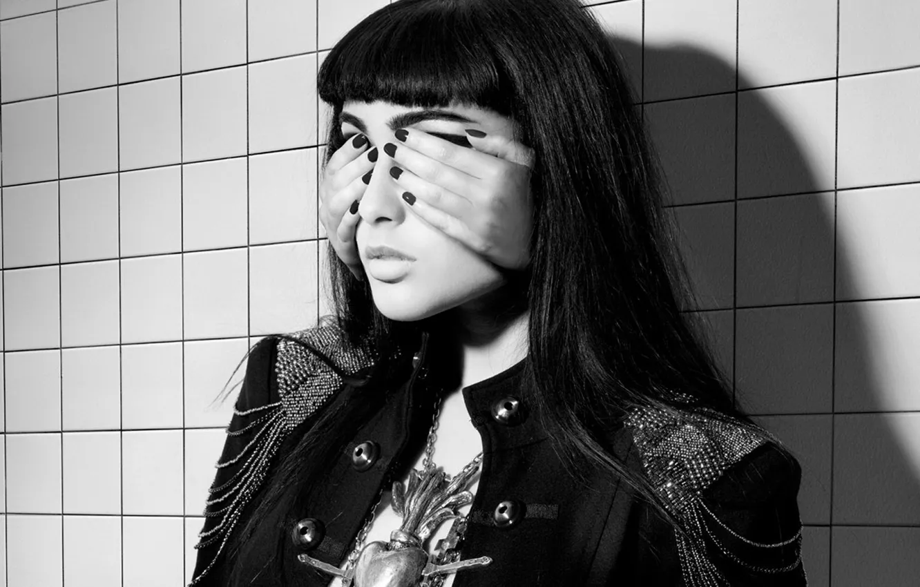 Photo wallpaper eyes closed, mirrors, NATALIA KILLS