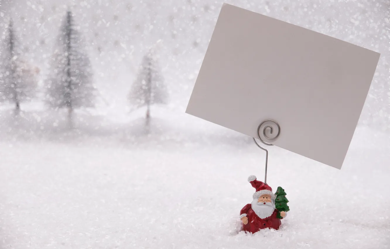 Photo wallpaper winter, forest, snow, paper, toy, leaf, new year, Christmas