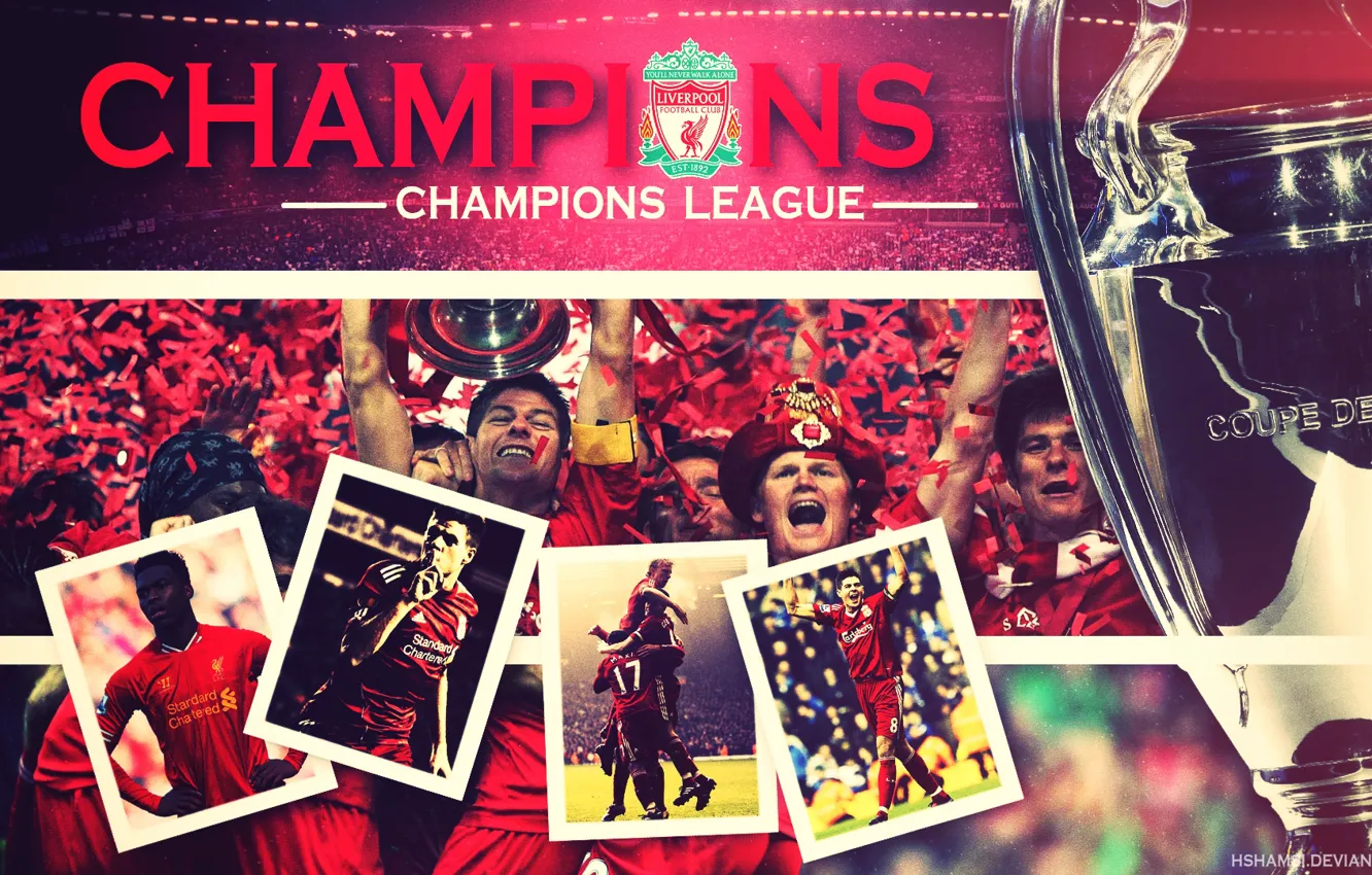 Photo wallpaper Sport, stadium, Cup, players, Champions League, Liverpool, Liverpool, Champions