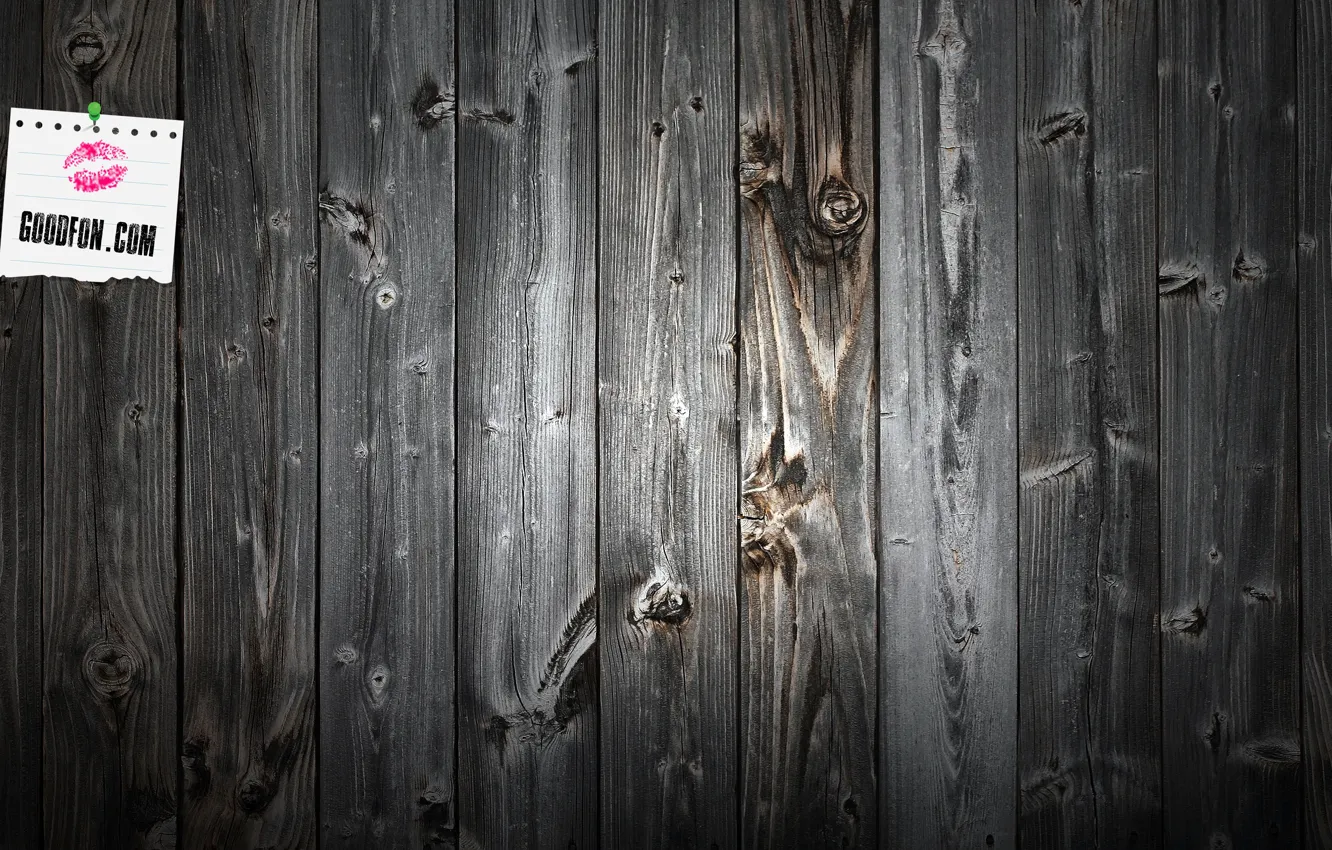 Photo wallpaper goodfon, wallpaper, wood, note, background, kiss