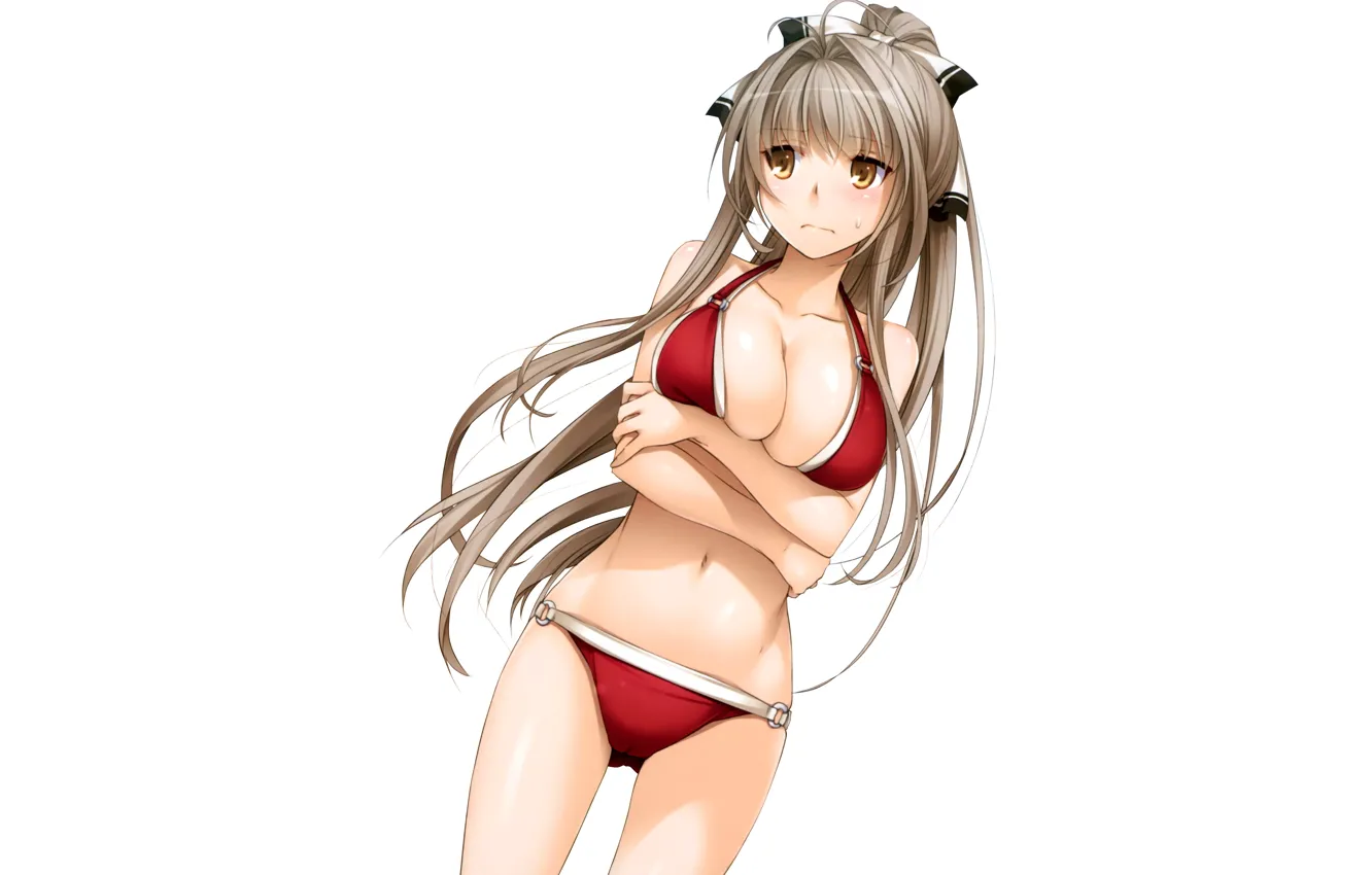 Photo wallpaper girl, sexy, Cameltoe, cleavage, long hair, boobs, anime, beautiful