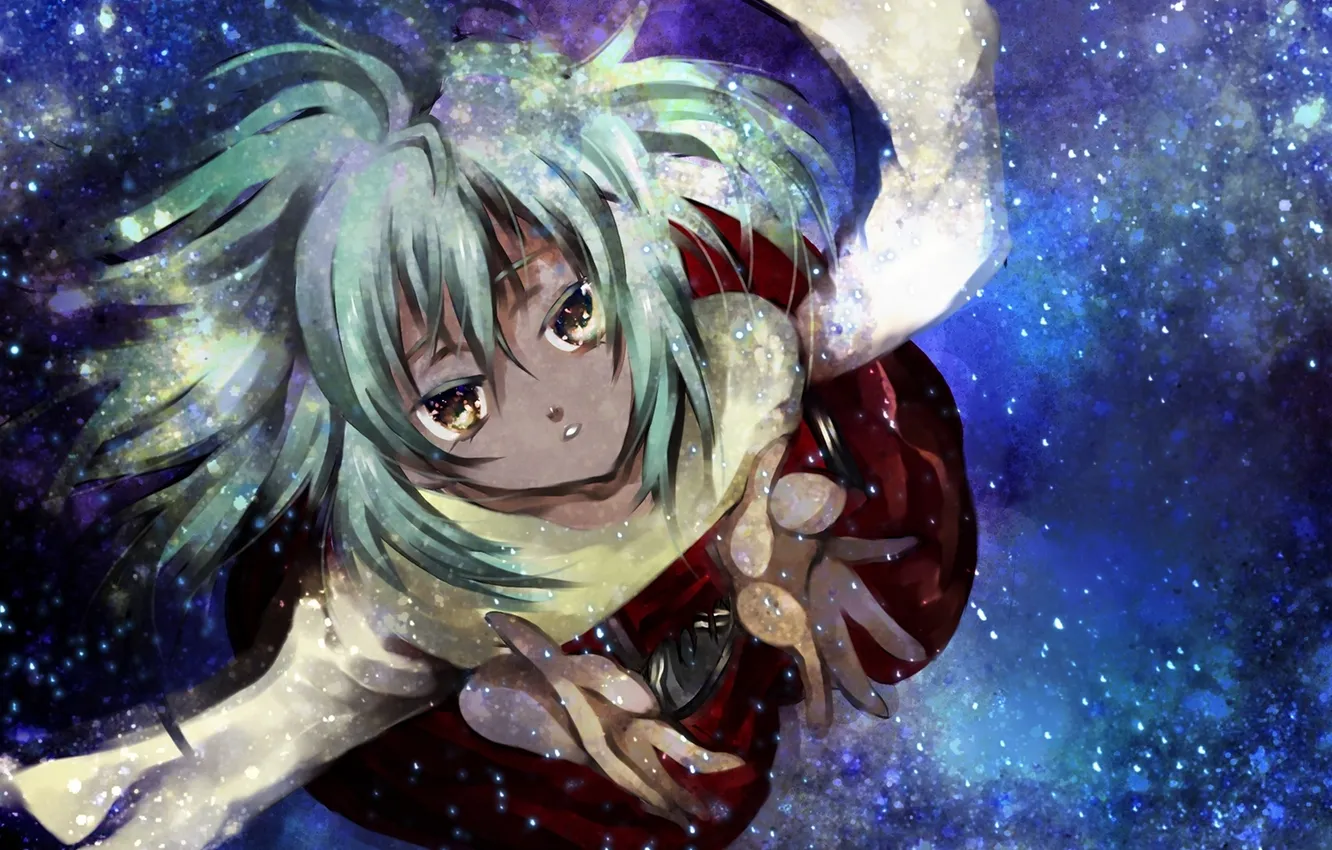 Photo wallpaper winter, girl, snow, anime, scarf, art, xenogears, emerada