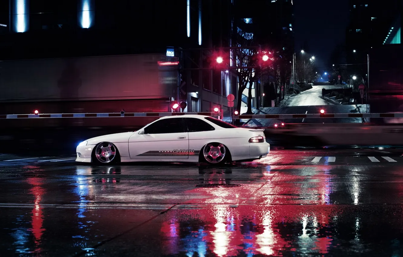 Photo wallpaper night, the city, tuning, coupe, Lexus, stance, lexus sc 400