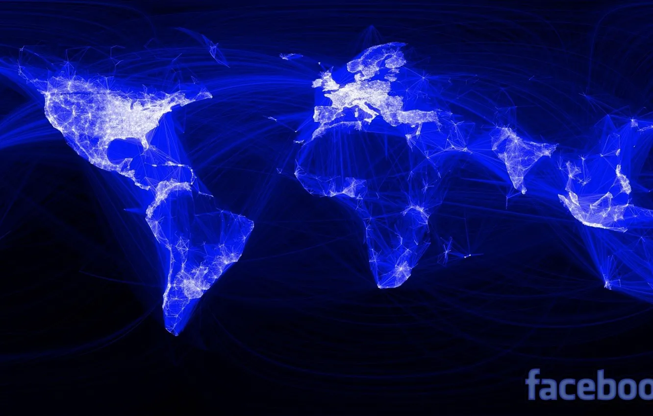 Photo wallpaper network, the world, map, facebook, connection, social