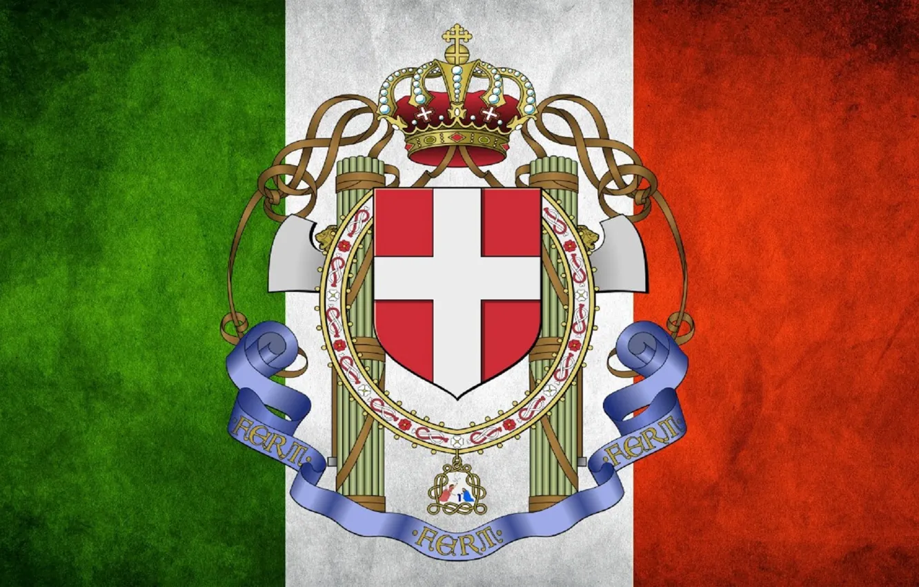Photo wallpaper flag, Italy, coat of arms, fascism, fascia