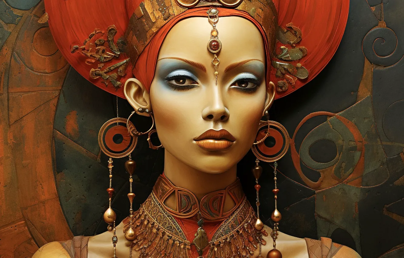 Photo wallpaper girl, decoration, African, AI art, neural network