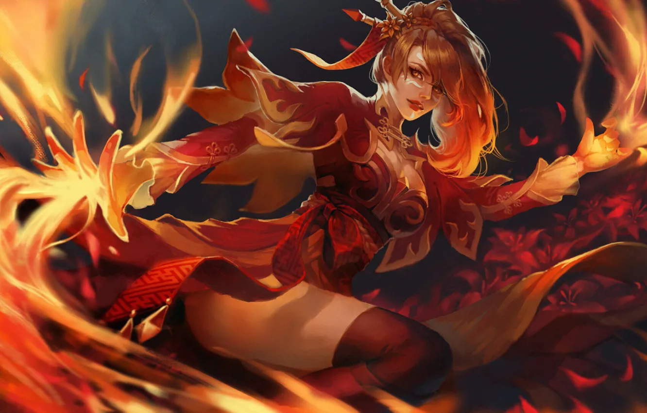 Photo wallpaper the game, dota 2, Lina