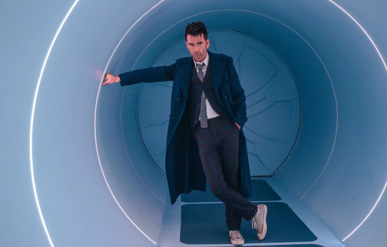 Photo wallpaper interior, male, Doctor Who, sci-fi, Doctor Who, TARDIS, David Tennant, David Tennant