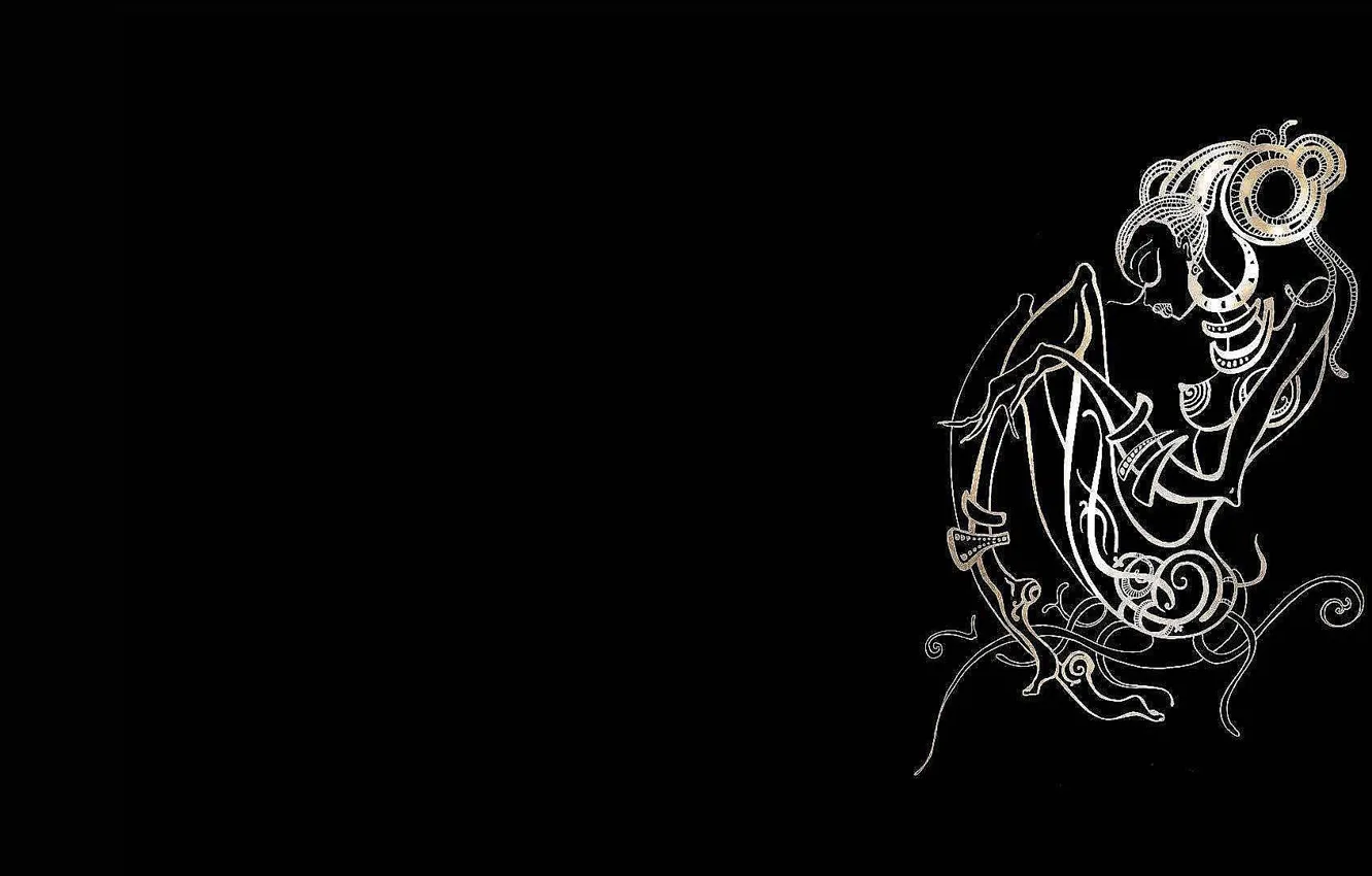 Photo wallpaper girl, pattern, figure, Africa