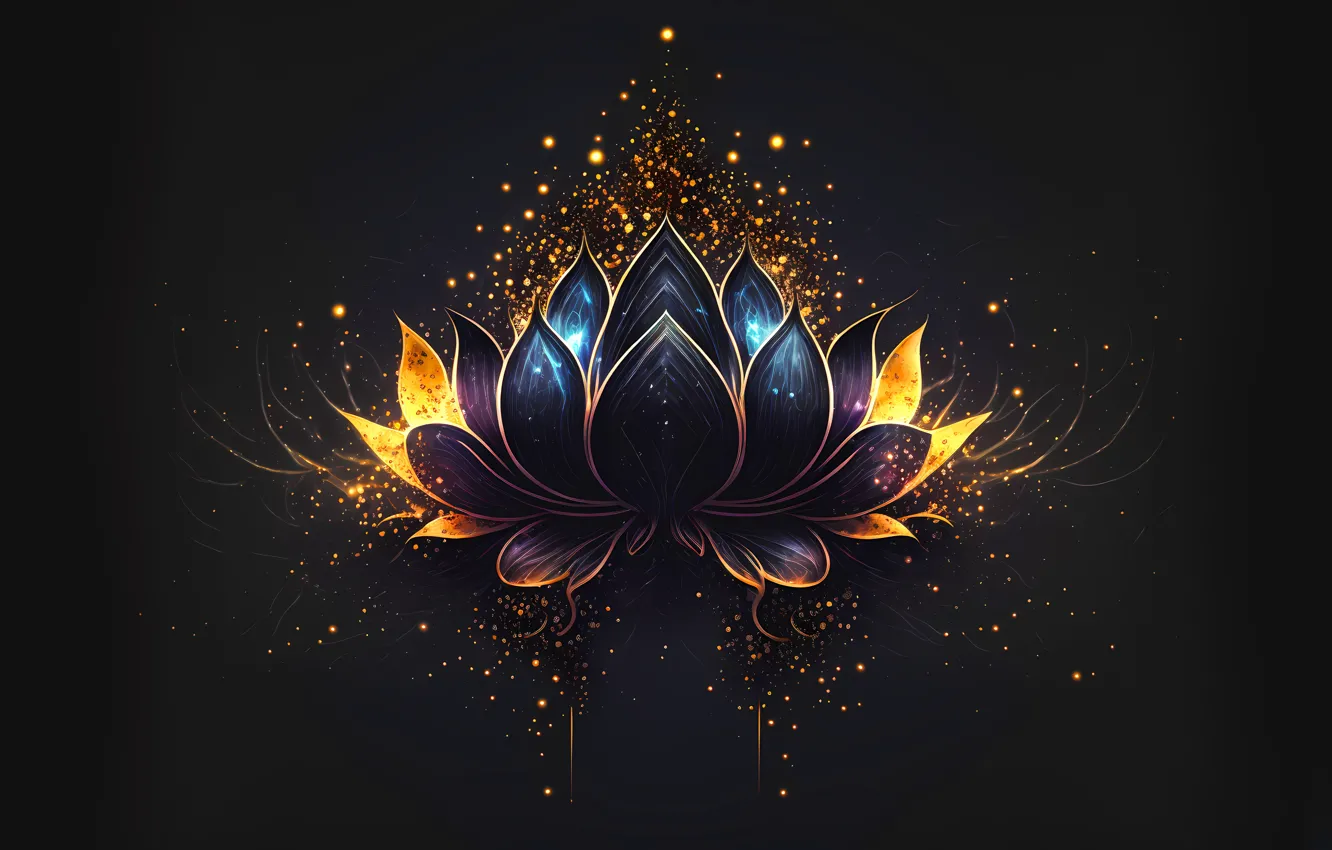 Photo wallpaper flowers, minimalism, Lotus, digital art, digital art, artificial intelligence, Stable Diffusion, Stability AI