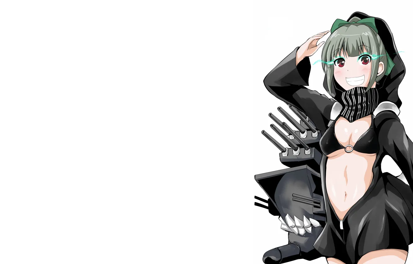 Photo wallpaper girl, sexy, cleavage, boobs, anime, beautiful, short hair, pretty