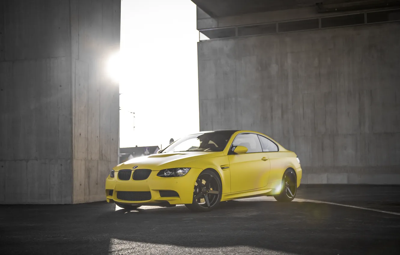 Photo wallpaper BMW, Tuning, BMW, Yellow, Drives, tuning, E92