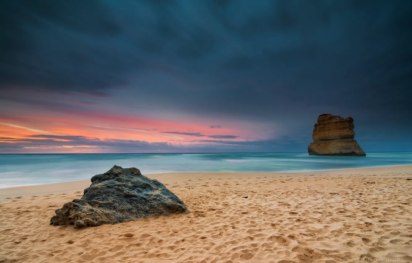 Photo wallpaper sand, sea, water, rock, the ocean, shore, stone