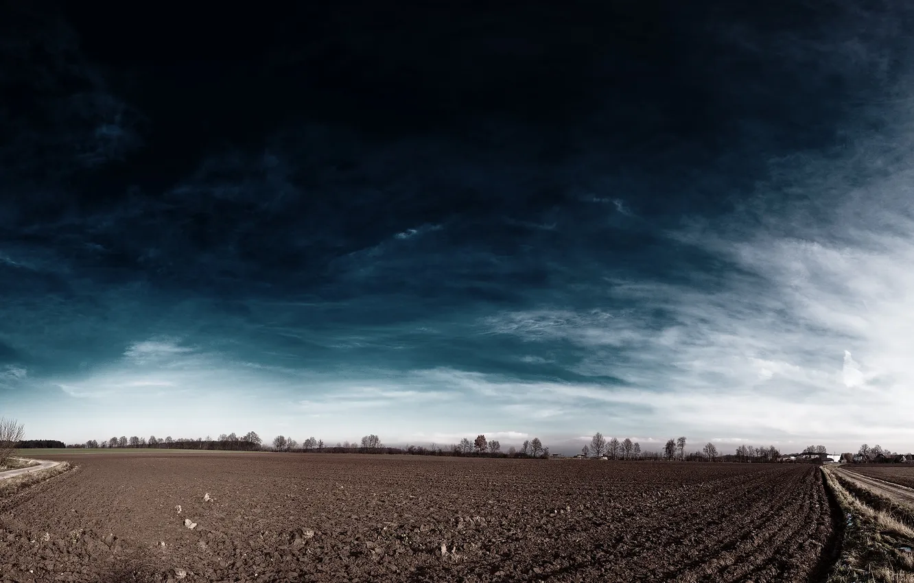 Photo wallpaper field, the sky, nature, earth, cloud. color