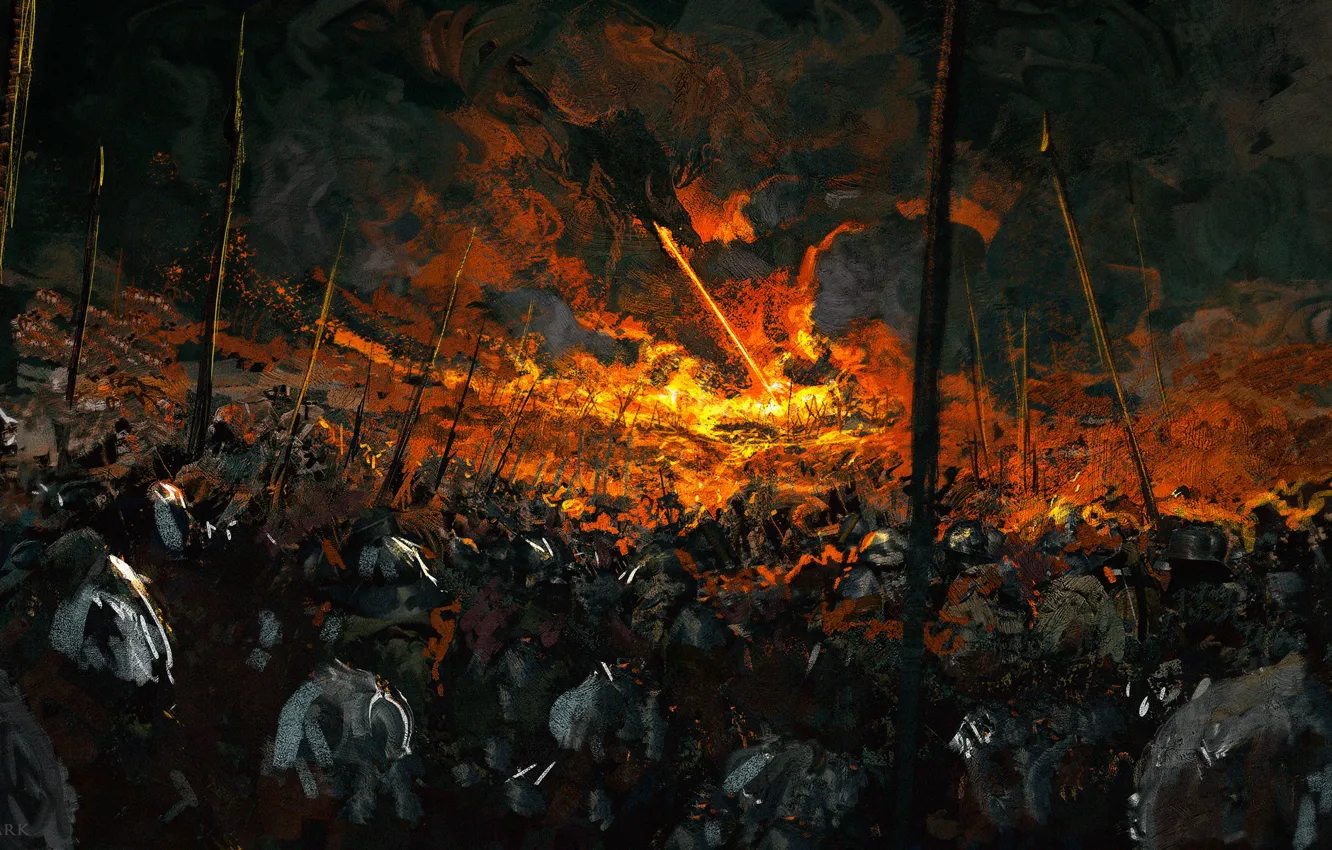 Photo wallpaper dragon, fantasy, battle, by Anato Finnstark