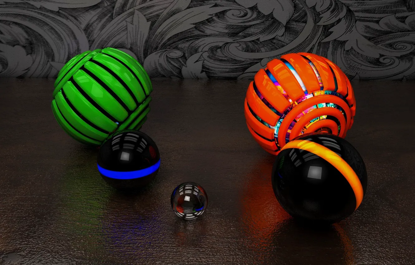 Photo wallpaper balls, background, balls