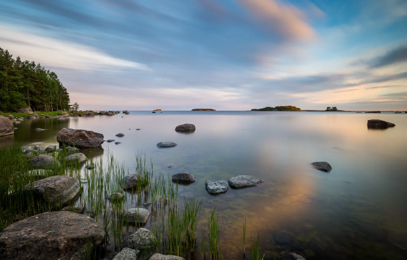 Photo wallpaper nature, lake, shore