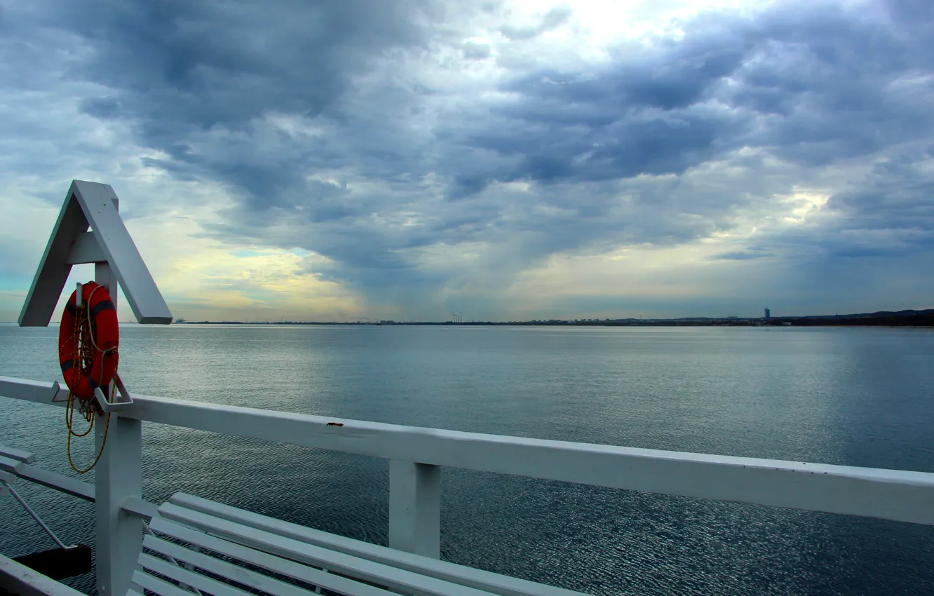 Photo wallpaper sea, ocean, pier, Baltic