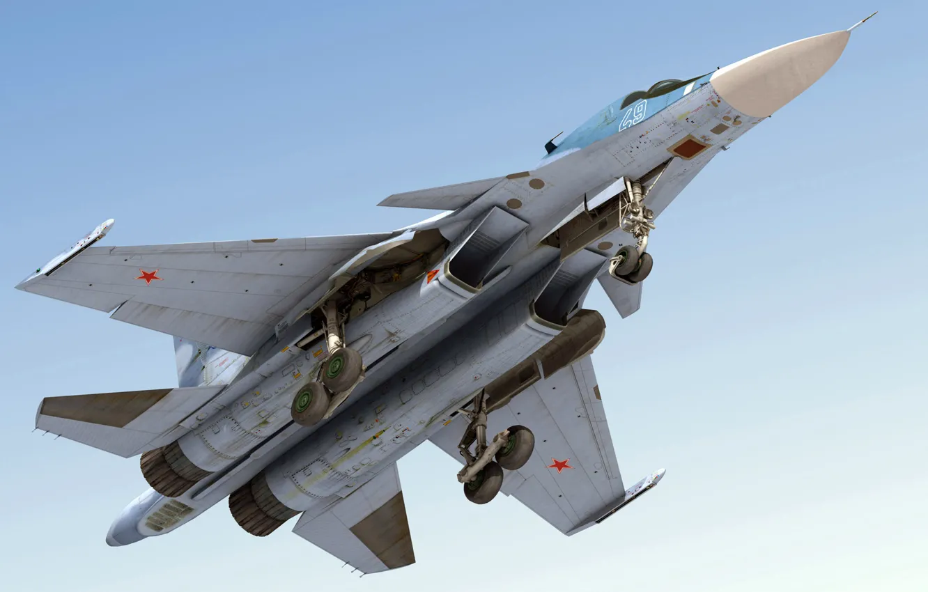 Photo wallpaper the sky, flight, Su-34