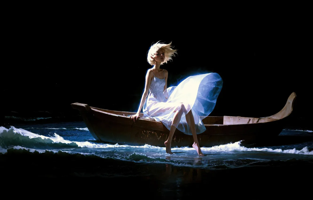 Photo wallpaper white, dress, water, dancer, ballet