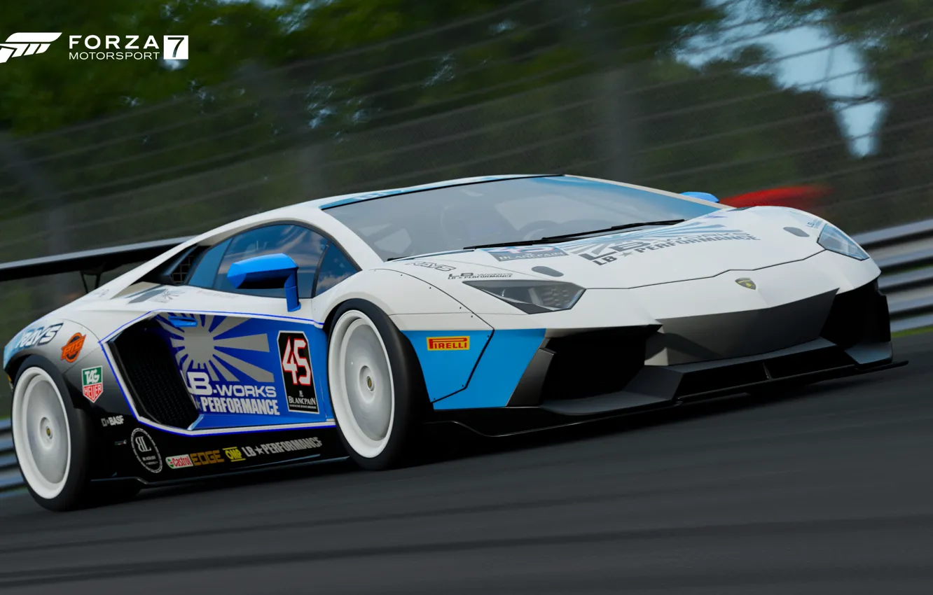 Photo wallpaper Lamborghini, Microsoft, game, Aventador, Forza Motorsport, Forza Motorsport 7