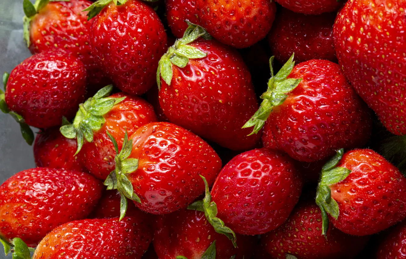 Photo wallpaper berries, harvest, strawberry, a lot