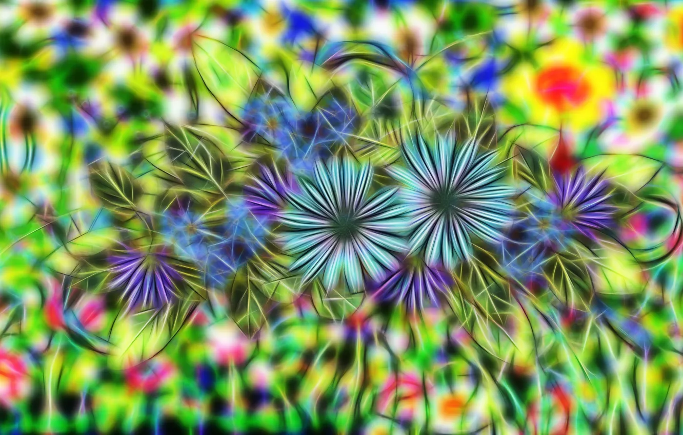 Photo wallpaper fractalius, Graphics, Flowers