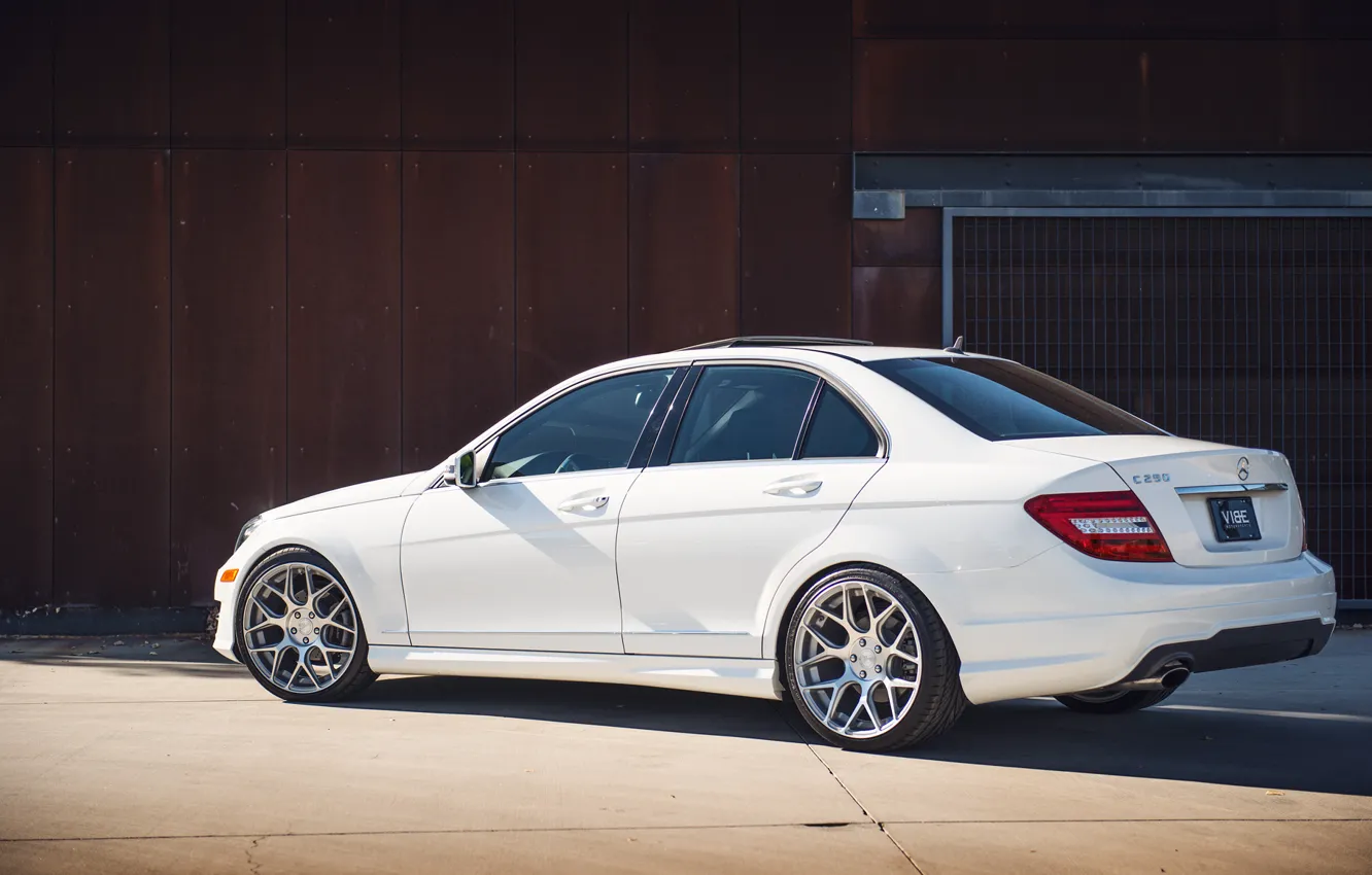 Photo wallpaper white, Mercedes, white, Mercedes, benz, c250, c-class